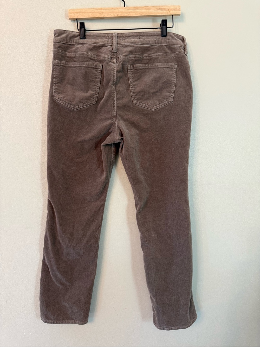 NYDJ Marilyn Corduroy Straight Leg Pants Saddlewood Beige Camel Size 12 - Picture 6 of 8